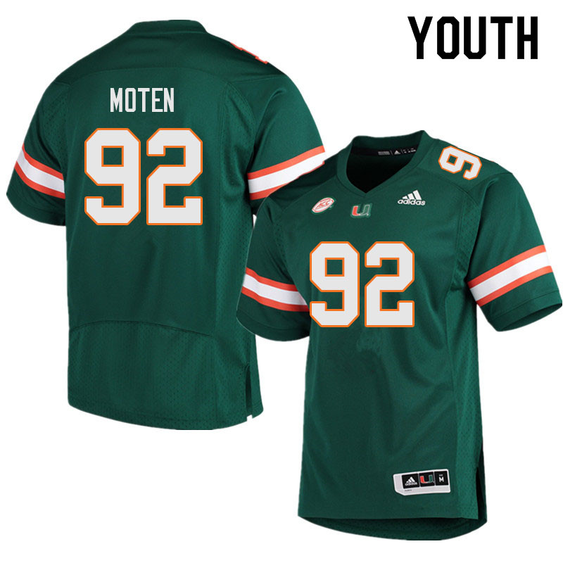 Youth #92 Ahmad Moten Miami Hurricanes College Football Jerseys Sale-Green